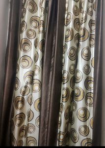 Brown 🟤 Printed 9 Feet 4 Curtains