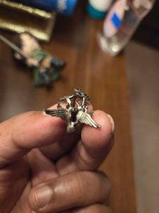 925 Sterling Silver Bird Ring with Gemstones
