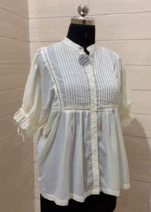 H&amp;M Elegant White Cotton Top