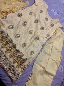 beautiful light ylow salwar suit set