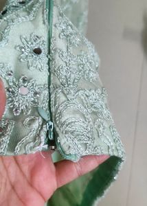 New Party Wear Pista Colour Indo Western Lehnga