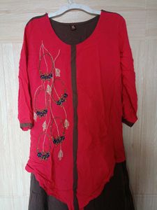 Pink Brown Kurta For Women