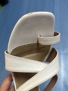 White Work Block Sandals