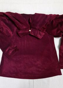 Cold Shoulder Designer Velvet Top