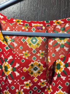 Red Crepe Printed Kurti