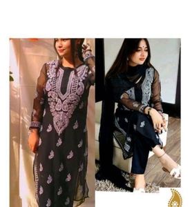 Elegant Black Embroidered Kurta Set