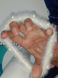 Fluffy White Rubber Band For Girls