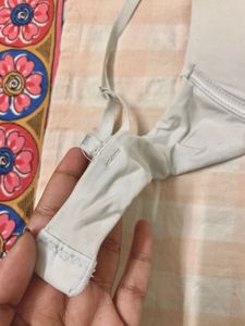 Elegant White Silver Bra