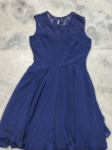 Elegant Navy Lace Dress