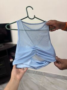 Blue Sheer Tank Top and Skirt