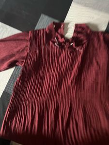 mauve puffed sleeves top