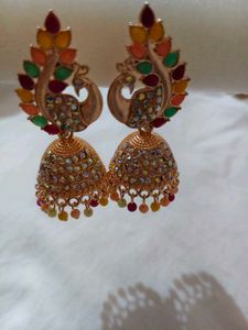Peacock Jhumka Earrings