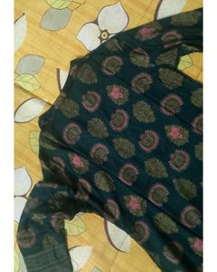 Green Printed Straight Kurta