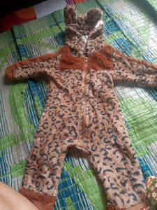 Animal Print Hooded suit for baby boy
