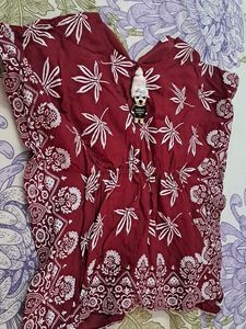 Maroon Floral Kaaftan
