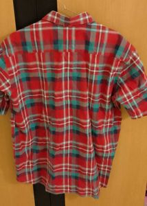 Red Plaid Short Sleeve Shirt