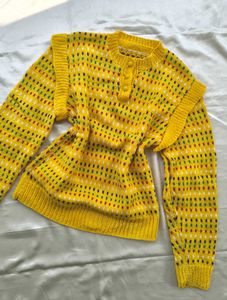 Handmade Knit Ruffle Sweater