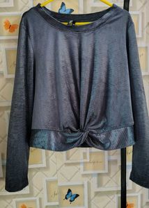 Metallic Twist Front Party wear Top