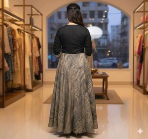Elegant Black Blouse Gown