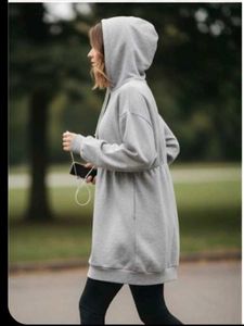 Cozy Grey Hoodie Dress
