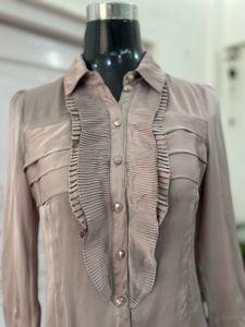 Ruffled Front Button Down