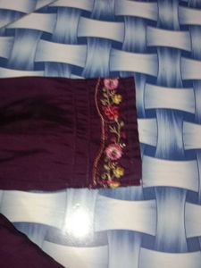 Purple Embroidered Kurta Set