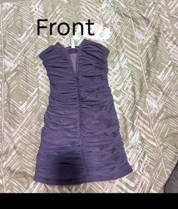 (Sweetheart neckline purple micro mini dress)