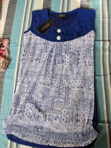 Zola Blue Print Sleeveless Top