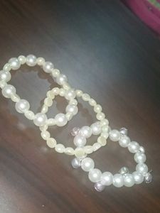 Pearl Beaded Bracelets (Set of 3)