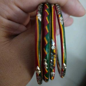 Vintage Wood Bangles - Set of Four