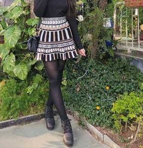 Patterned Mini Skirt