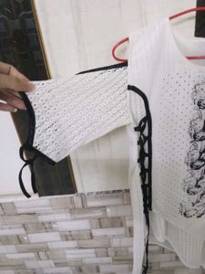 Stylish White Cut-Out Top