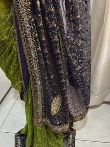 Net Saare With Zari Embroidery And Sitira Work