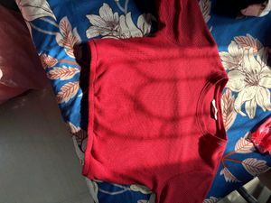 Red Knit Top