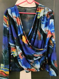 Super Stylish Marble Print Mesh Top