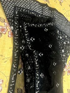 Black+Silver Sequins Lehenga, Choli &amp; Dupatta