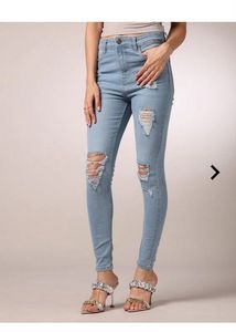 Shein Ankle length Mid distress Skinny fit Jeans