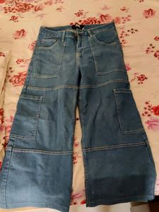 Denim Blue Cargo Jeans