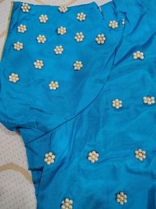 Elegant Blue Embellished Blouse