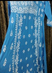 A Line Kurta 3d Work Chickenkari