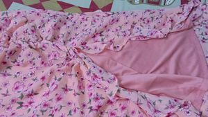 Floral Pink Ruffle Dress