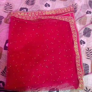 Red Embellished Dupatta