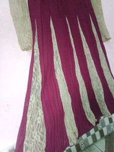 Dark Marjenta Anarkali With Embroidery