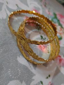 Golden Bangles Set Of 4