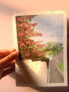 Hilltop bougainvillea Painting ✨