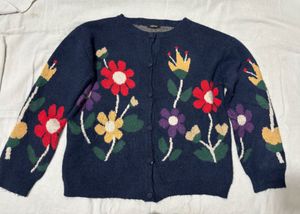 korean Floral chunky  Cardigan -