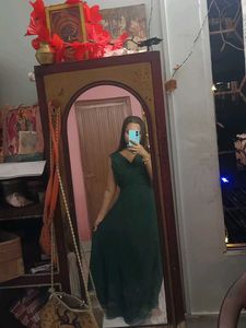 green stylish gown
