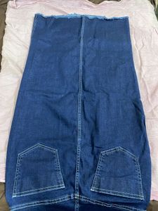 Slit Denim midi/maxi Skirt