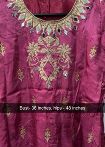 Mirror Work Maroon Palazzo Suit
