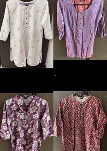 Combo Of 4 Short Summer Kurtas